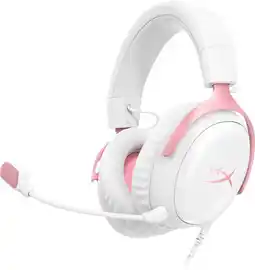 Coolblue HyperX Cloud III Casque Gamer Filaire - Blanc/Rose (PC, PS5, Xbox Series X/S) aanbieding