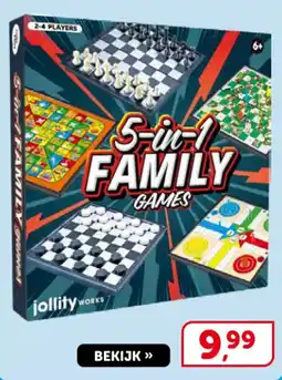 Boekenvoordeel 5-in-1 family games aanbieding