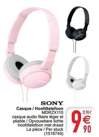 Cora Sony casque - hoofdtelefoon mdrzx110 aanbieding