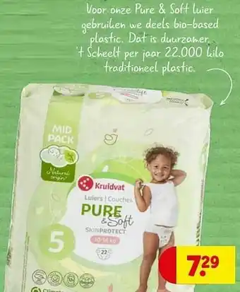 Kruidvat Kruidvat pure + soft luier aanbieding