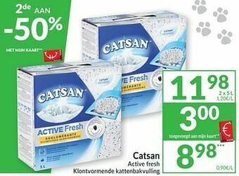 Intermarché Catsan active fresh klontvormende kattenbakvulling aanbieding