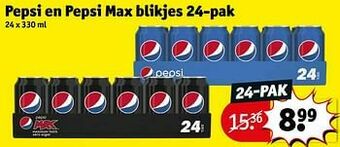 Kruidvat Pepsi en pepsi max blikjes aanbieding