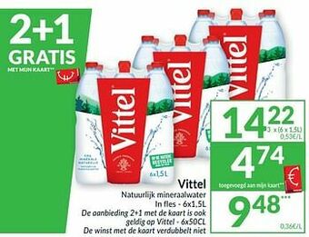 Intermarché Vittel natuurlijk mineraalwater aanbieding