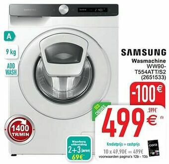 Cora Samsung wasmachine ww90- t554att-s2 aanbieding
