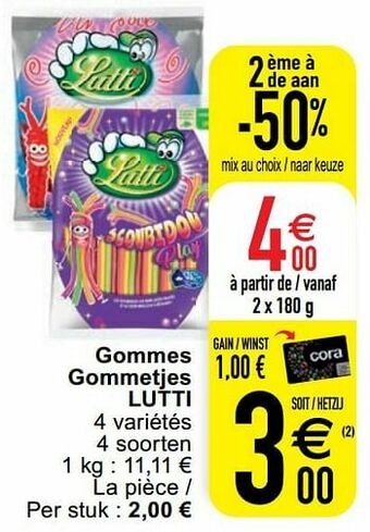 Cora Gommes gommetjes lutti aanbieding