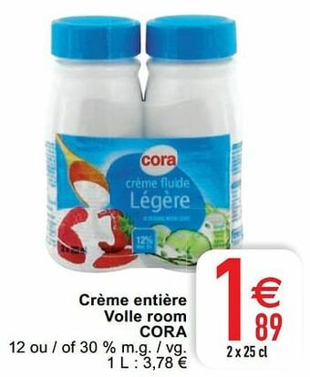 Cora Crème entière volle room cora aanbieding