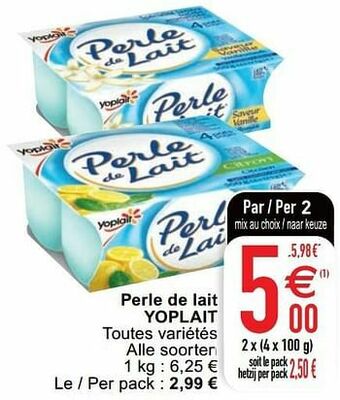 Cora Perle de lait yoplait aanbieding