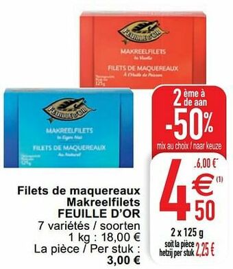 Cora Filets de maquereaux makreelfilets feuille d’or aanbieding