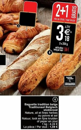 Cora Baguette tradition belge traditioneel belgisch stokbrood aanbieding