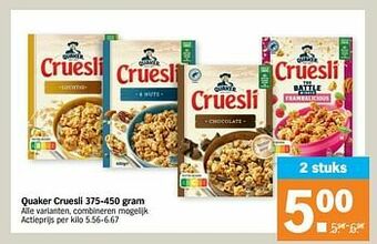 Albert Heijn Quaker cruesli aanbieding