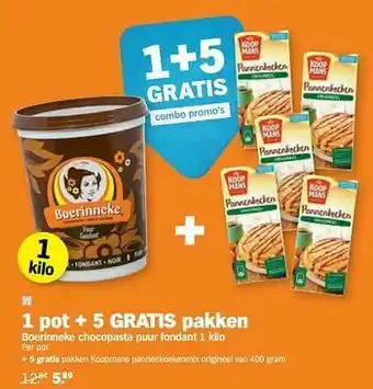 Albert Heijn Boerinneke chocopasta puur fondant aanbieding