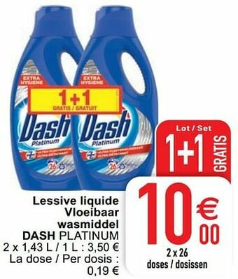 Cora Lessive liquide vloeibaar wasmiddel dash platinum aanbieding