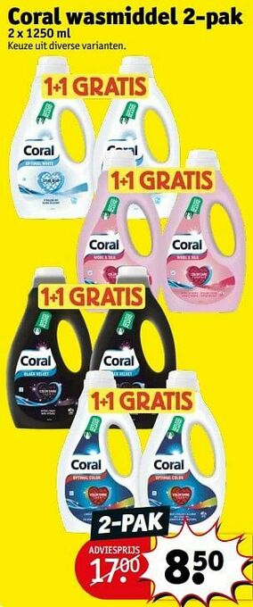 Kruidvat Coral wasmiddel aanbieding