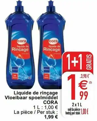 Cora Liquide de rinçage vloeibaar spoelmiddel cora aanbieding