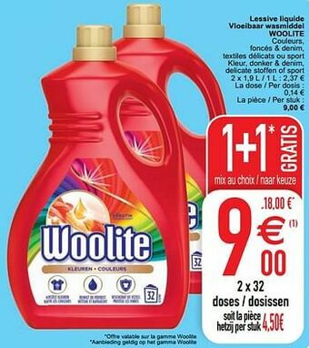 Cora Lessive liquide vloeibaar wasmiddel woolite aanbieding
