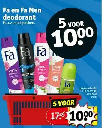Kruidvat Fa deoroller caribbean aanbieding