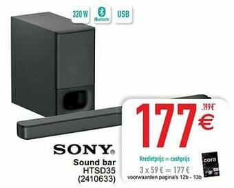 Cora Sony sound bar htsd35 aanbieding