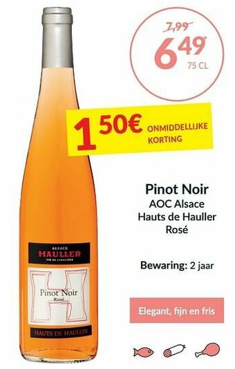 Intermarché Pinot noir aoc alsace hauts de hauller rosé aanbieding