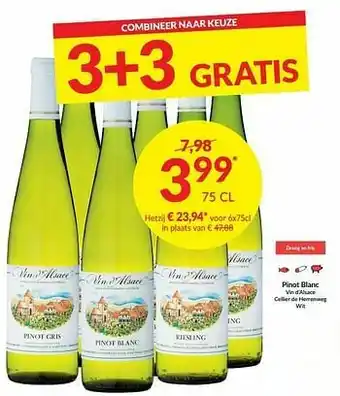 Pinot blanc vin d’alsace cellier de herrenweg wit