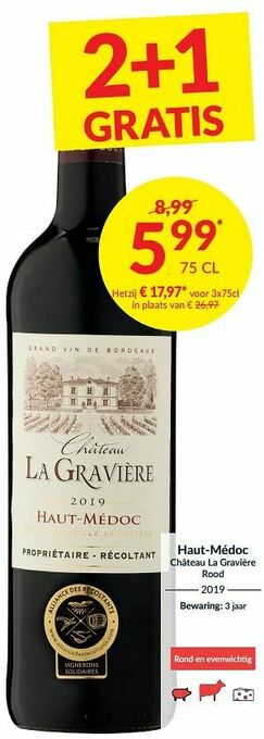 Intermarché Haut-médoc château la gravière rood aanbieding