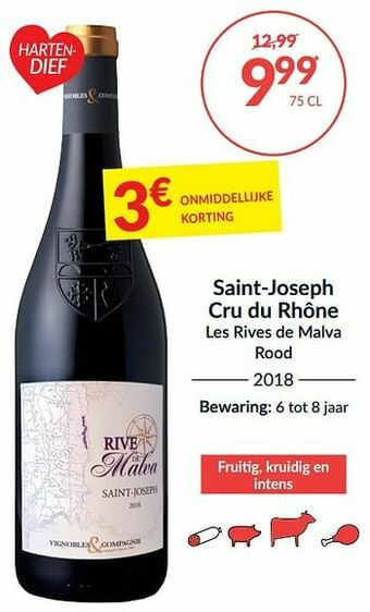 Intermarché Saint-joseph cru du rhône les rives de malva rood aanbieding