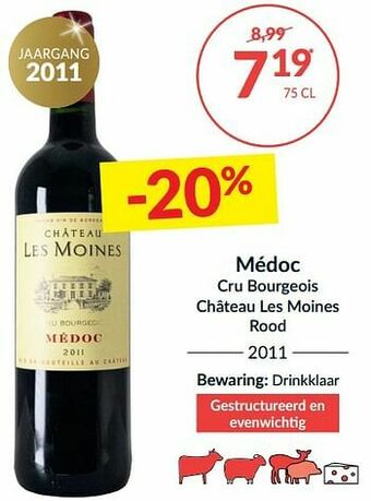 Intermarché Médoc cru bourgeois château les moines rood aanbieding