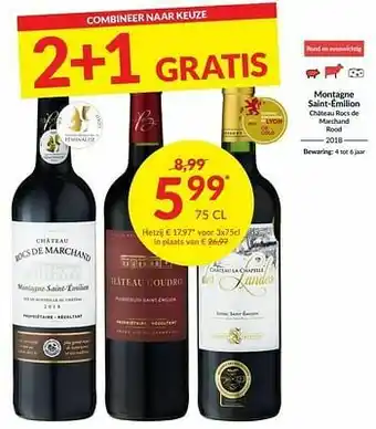 Intermarché Montagne saint-émilion château rocs de marchand rood aanbieding