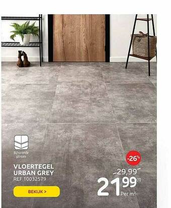 Brico Vloertegel Urban Grey aanbieding
