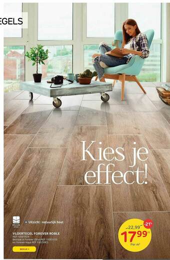 Brico Vloertegel Forever Roble aanbieding