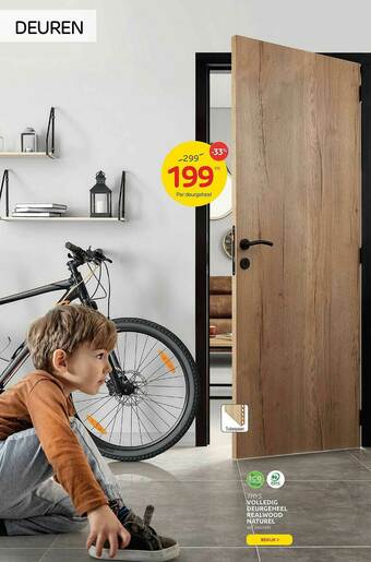 Brico Volledig Deurgeheel Realwood Naturel aanbieding