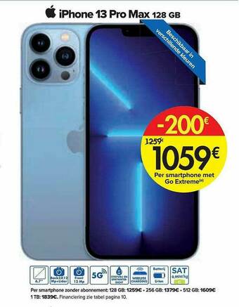 Carrefour IPhone 13 Pro Max 128 Gb aanbieding