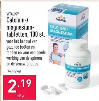 ALDI Vitalis Calcium Magnesium Tabletten aanbieding