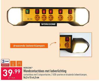 ALDI Wandcontactdoos Met Ledverlichting aanbieding