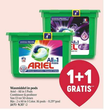 Delhaize Wasmiddel In Pods Ariel aanbieding