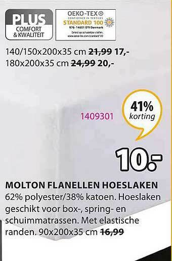 Jysk Molton Flanellen Hoeslaken aanbieding