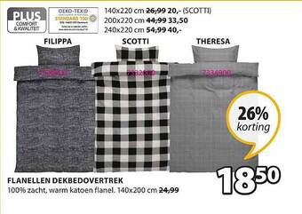 Jysk Flanellen Dekbedovertrek aanbieding
