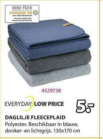 Jysk Daglilje Fleeceplaid aanbieding