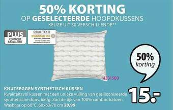 Jysk Knutseggen Synthetisch Kussen aanbieding