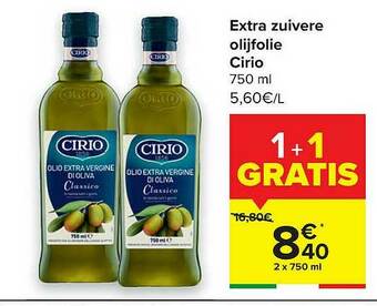 Carrefour Extra Zuivere Olijfolie Cirio aanbieding