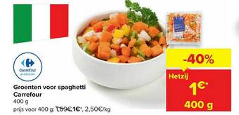 Carrefour Groenten Voor Spaghetti aanbieding