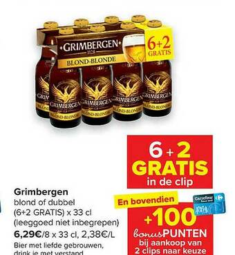 Carrefour Grimbergen Blond Of Dubbel aanbieding