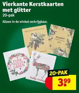 Kruidvat Vierkante Kerstkaarten met glitter aanbieding