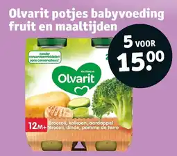 Kruidvat Olvarit potjes babyvoeding fruit en maaltijden aanbieding