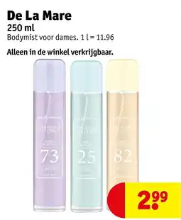 Kruidvat De La Mare Bodymist voor dames aanbieding