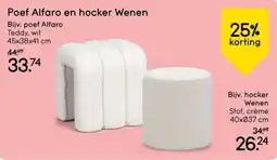 Leen Bakker Poef Alfaro en hocker Wenen aanbieding