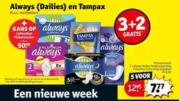 Kruidvat Always (Dailies) en Tampax aanbieding