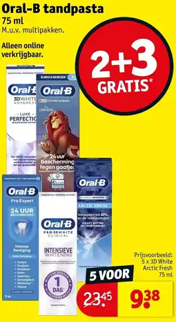 Kruidvat Oral-B tandpasta aanbieding