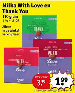 Kruidvat Milka With Love en Thank You aanbieding