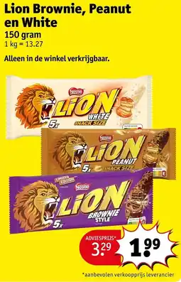 Kruidvat Lion Brownie, Peanut en White aanbieding