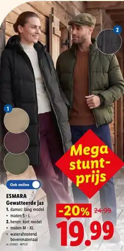 Lidl Gewatteerde jas aanbieding